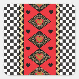 Halloween Herzkönigin Party Quadratischer Aufkleber