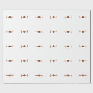 Halloween Herzschlag Kürbis Vintage Vektor Design_ Geschenkpapier