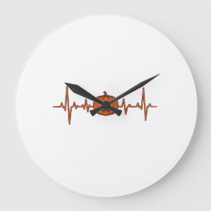 Halloween Herzschlag Kürbis Vintage Vektor Design_ Große Wanduhr