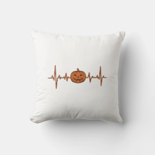Halloween Herzschlag Kürbis Vintage Vektor Design_ Kissen