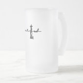 Halloween Herzschlag Schwarze Katze und Bat Mattglas Bierglas (VorderseiteRechts)