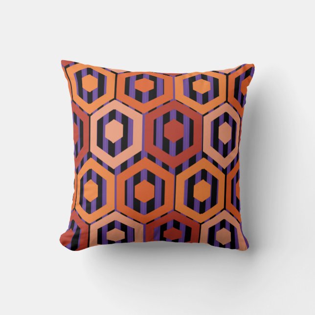 Halloween Hexagons Kissen (Vorderseite)