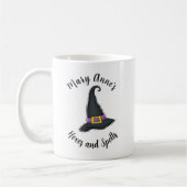 Halloween Hexches Hat Niedliches Whimsikskript Kaffeetasse (Links)