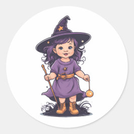 Halloween, Hexe, 16 Baby, Liebling Hexe, für Kinde Runder Aufkleber