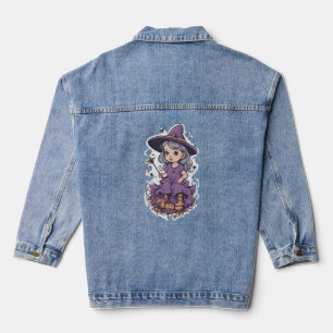 Halloween, Hexe 1 Baby, niedliche Hexe, Herbstferi Jeansjacke