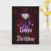 Halloween Hexe 5. Oktober Happy Birthday Card Karte (Gelbe Blume)