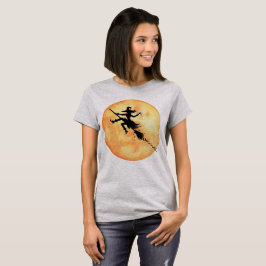 Halloween Hexe auf Broom T-Shirt