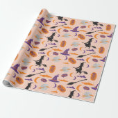 Halloween Hexe auf Broom Wrapping Paper mit Boo Geschenkpapier (Ungerollt)