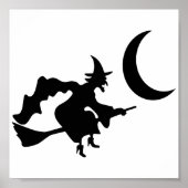 Halloween Hexe auf Broomstick Poster (Vorne)