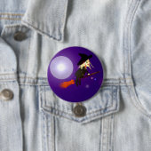 Halloween Hexe auf dem Handy Button (Beispiel)