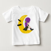 Halloween, Hexe auf dem Mond, Bat, Trick oder Tret Baby T-shirt (Vorderseite)