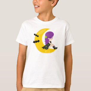 Halloween, Hexe auf dem Mond, Bat, Trick oder Tret T-Shirt