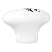 Halloween-Hexe auf einem Keramiktürgriff und Keramikknauf (Seitenansicht)