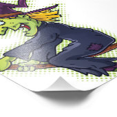 Halloween Hexe auf einem Zimmer Fotodruck (Ecke)