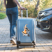 Halloween Hexe auf Kürbis mit schwarzer Katze Aufkleber (Koffer Insitu)