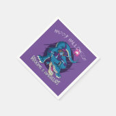 Halloween-Hexe auf T-Rex-Illustration-Party Serviette (Ecke)