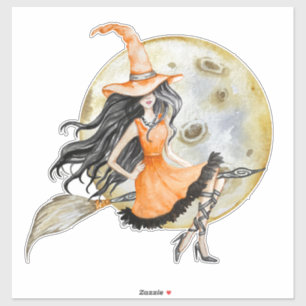 Halloween Hexe Aufkleber
