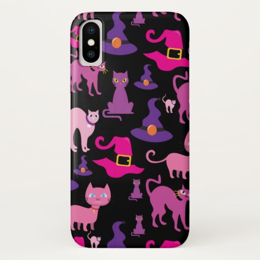 Halloween Hexe beängstigende Schwarzkatze lila dek Case-Mate iPhone Hülle (Rückseite)