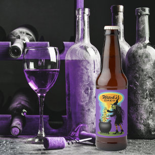 Halloween Hexe Bierflaschenetikett
