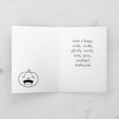 Halloween Hexe, Black Cat und Kürbiskins Karte (Innenseite)