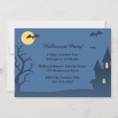 Halloween Hexe, Black Cat und Pumpkins Party Einladung (Rückseite)