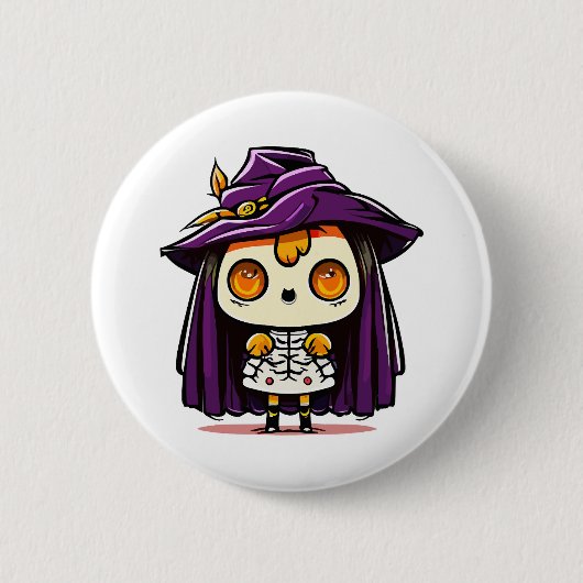 Halloween-Hexe Button (Vorderseite)