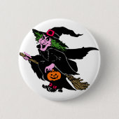 Halloween-Hexe Button (Vorderseite)