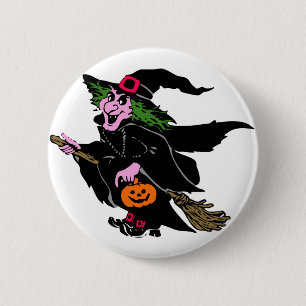 Halloween-Hexe Button