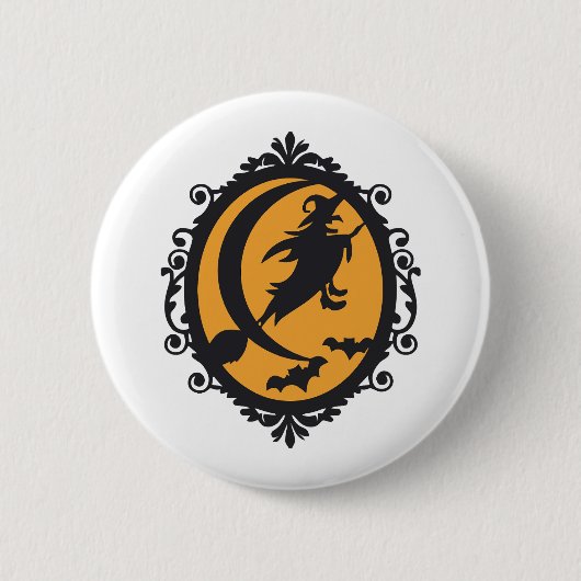 Halloween Hexe Button (Vorderseite)