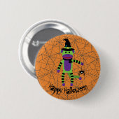 Halloween-Hexe Button (Vorne & Hinten)