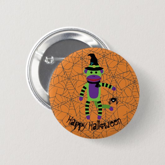 Halloween-Hexe Button (Vorne & Hinten)