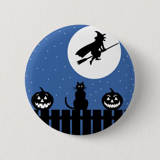 Halloween-Hexe Button (Vorderseite)