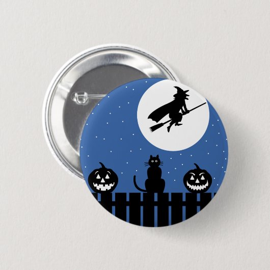 Halloween-Hexe Button (Vorne & Hinten)