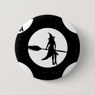 Halloween Hexe Button