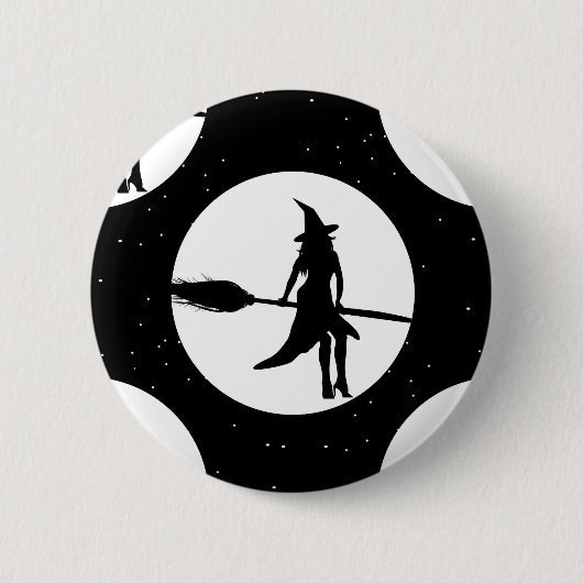 Halloween Hexe Button (Vorderseite)