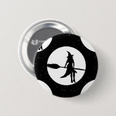 Halloween Hexe Button (Vorne & Hinten)