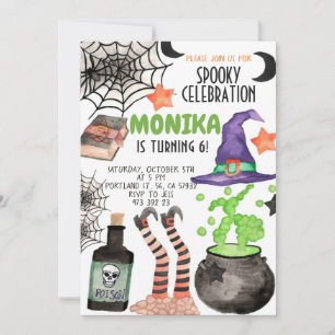 Halloween Hexe Cauldron Einladung zum Geburtstag