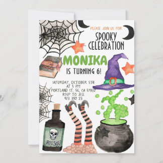 Halloween Hexe Cauldron Einladung zum Geburtstag