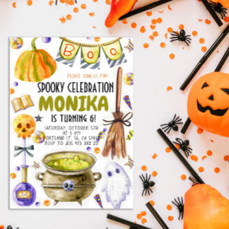 Halloween Hexe Cauldron Einladung zum Geburtstag