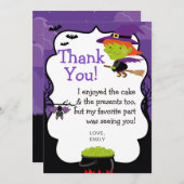 Halloween-Hexe danken Ihnen Karten (Vorne/Hinten)