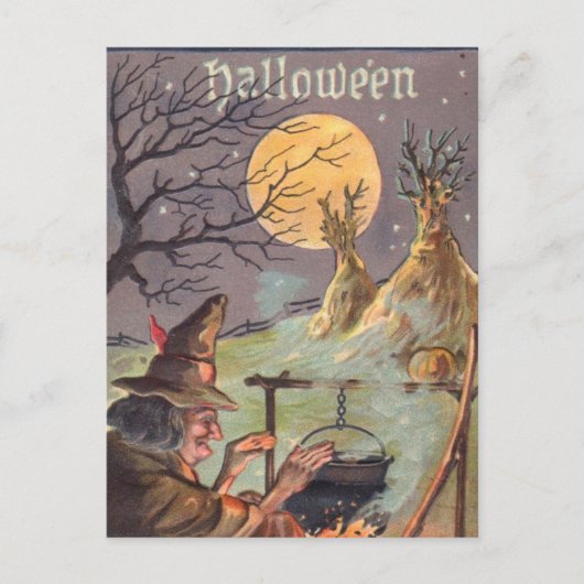 Halloween Hexe - Ein Beängstigendes Nachtleben - V Postkarte (Vorderseite)
