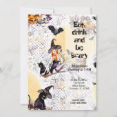 Halloween Hexe Einladung (Vorderseite)