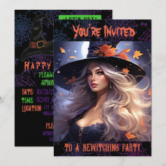 Halloween Hexe Einladung