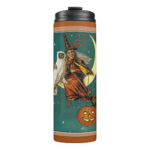 Halloween Hexe & Eule Thermosbecher