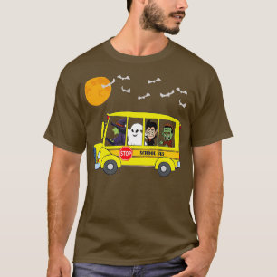 Halloween Hexe fährt einen Schulbus T-Shirt