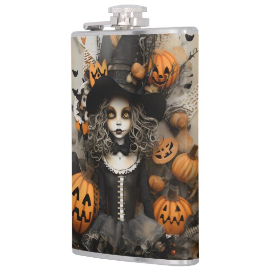 Halloween Hexe Flachmann (Links)