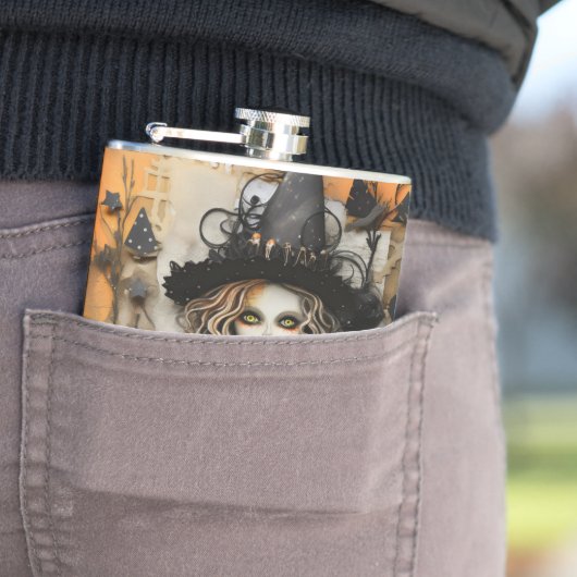 Halloween Hexe Flachmann (Beispiel)