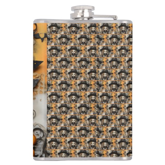 Halloween Hexe Flachmann (Rückseite)