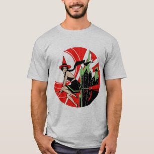 Halloween-Hexe-Fliegen (Vintag) T-Shirt