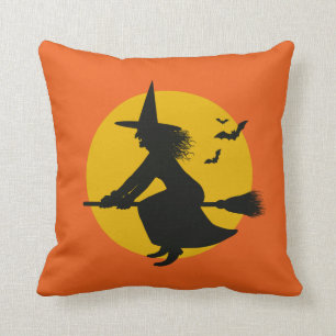 Halloween-Hexe Fliegende Wurfkissen Kissen